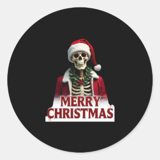 Adesivo Santa Claus Skeleton Outfit Skull Funny Christmas 