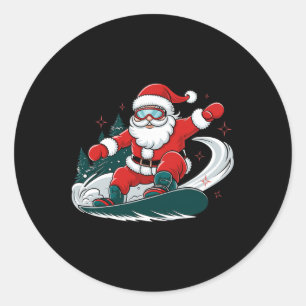 Adesivo Santa Claus Snowboard Diversão Natal Spor