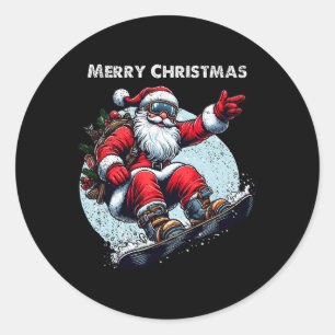 Adesivo Santa Claus Snowboard Felry Natal Ho
