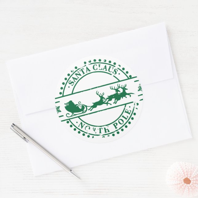 Adesivo Santa Clause North Pole Green (Envelope)