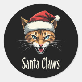 Adesivo Santa Claws Angry Cat Christmas - Funny Christmas