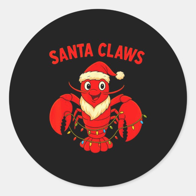 Adesivo Santa Claws Lobster Christmas Lights Holiday Desig (Frente)