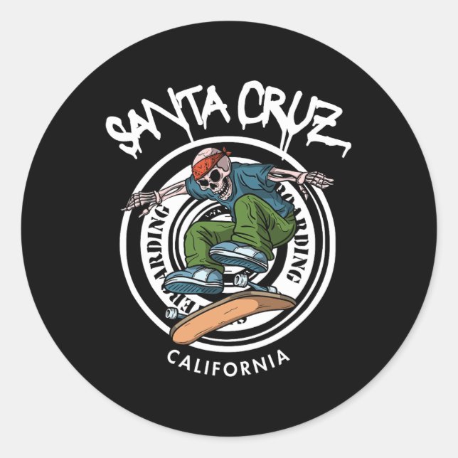Adesivo Santa Cruz Skater Laid Back California Skeleton Sk (Frente)