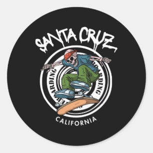 Adesivo Santa Cruz Skater Relaxado Esqueleto Califórnia Sk