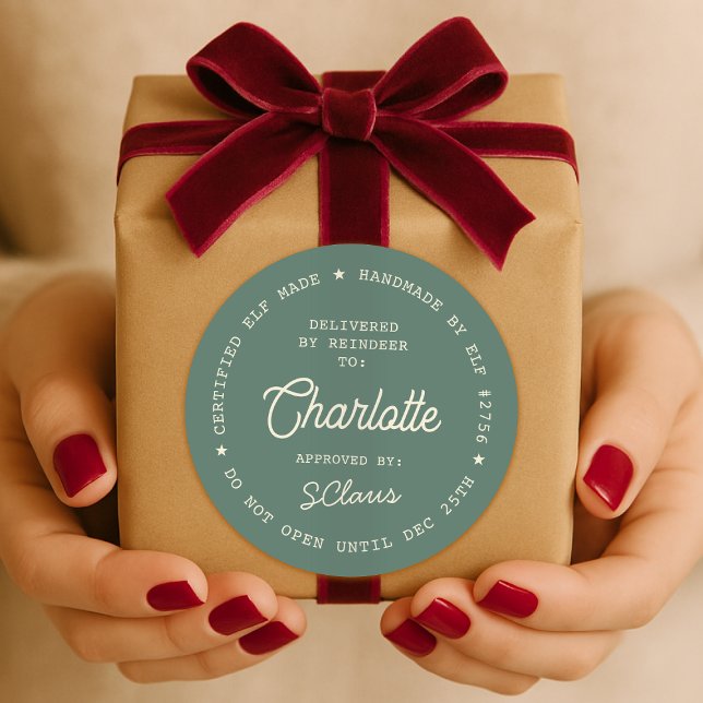 Adesivo Santa Delivery Sticker | Christmas Elf Label Seal (Santa special delivery gift sticker seal - certified elf made, delivered by reindeer!)