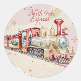 Adesivo Santa Delivery Sticker | Pastel Pink & Gold Stars