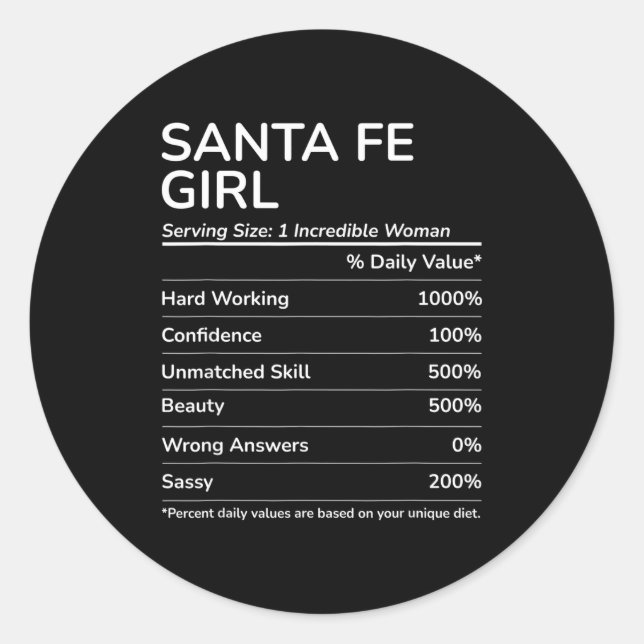 Adesivo Santa Fe Girl Funny New Mexico Hometown  (Frente)