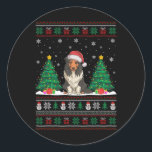 Adesivo Santa Hat Bearded Collie Dog Xmas Tree Luzes Feias<br><div class="desc">Santa Hat Bearded Collie Dog Xmas Tree Luzes Feias</div>