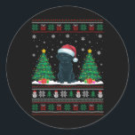 Adesivo Santa Hat Black Labrador Dog Xmas Tree Luzes Feias<br><div class="desc">Santa Hat Black Labrador Dog Xmas Tree Luz Suor Feio</div>
