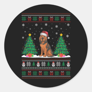 Adesivo Santa Hat Bloodhound Dog Árvore De Natal Ugl
