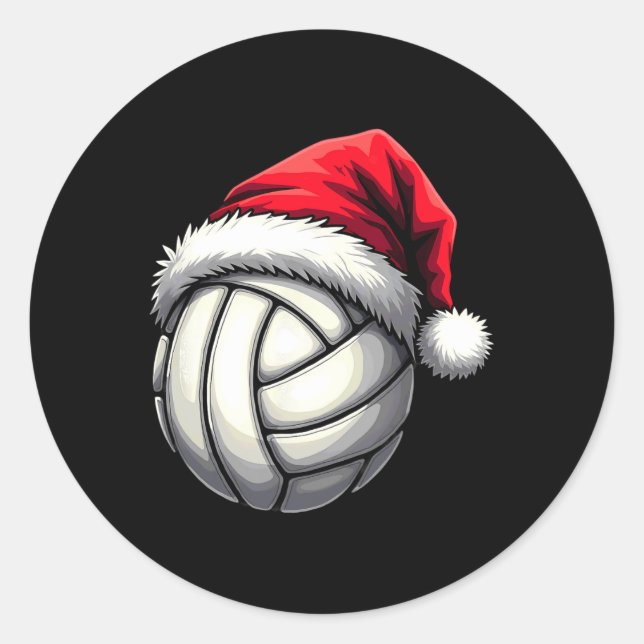 Adesivo Santa Hat de Voleibol de Natal (Frente)