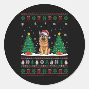 Adesivo Santa Hat German shepherd Cachorro Natal Luzes De