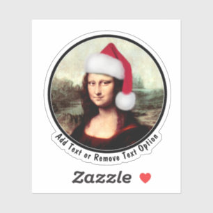 Adesivo Santa Hat Mona Lisa Natal