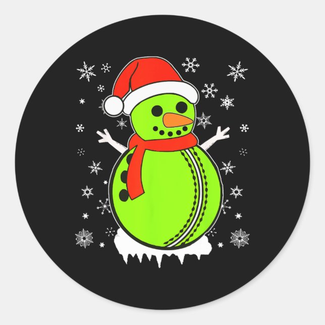 Adesivo Santa Hat Snowman Xmas Funny Cricket Ll Lover Chri (Frente)