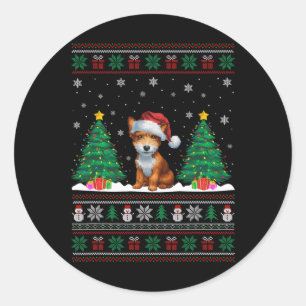 Adesivo Santa Hat Toy Fox Terrier Dog Xmas Tree Lights Ugl