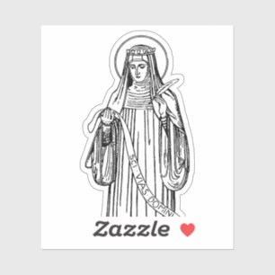 Adesivo Santa Hildegarda de Bingen Mística Medieval