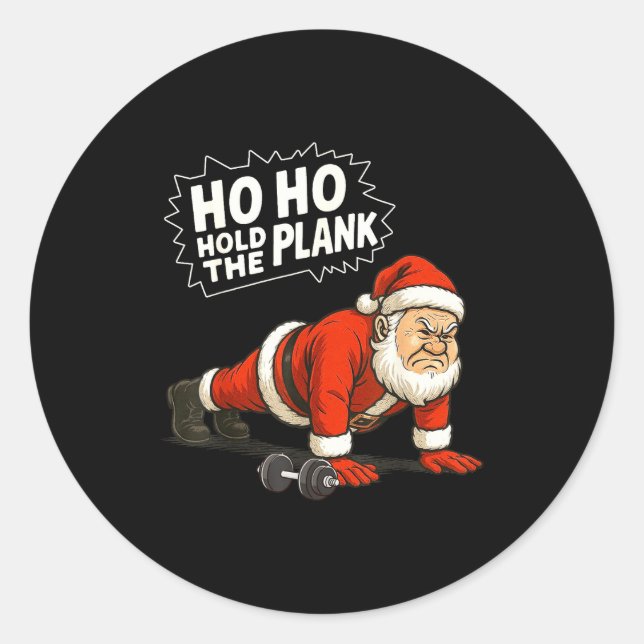 Adesivo Santa Ho Ho Hold The Plank Christmas Gym Workout F (Frente)