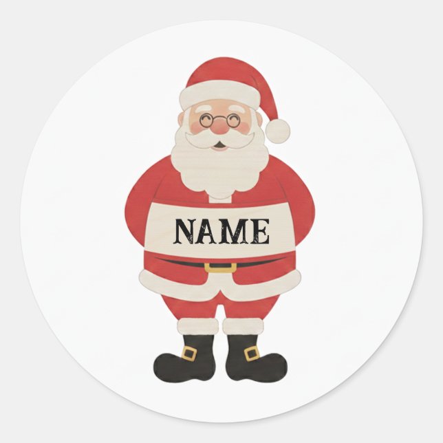 Adesivo Santa Holding Sign Sticker | Personalized Holiday  (Frente)