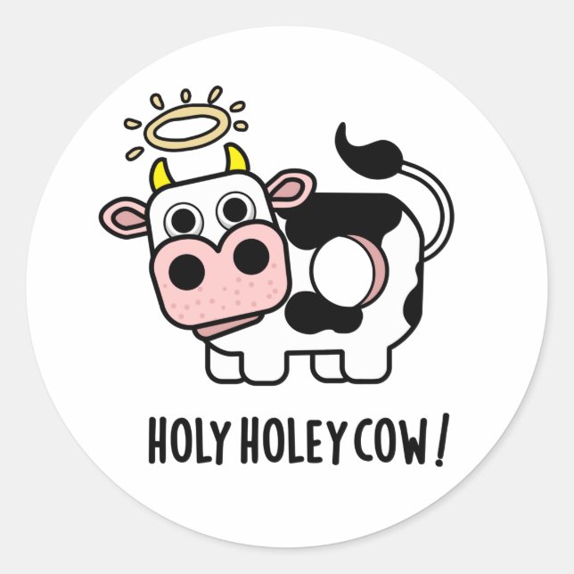 Adesivo Santa Holey Cow Funny Animal Pun (Frente)