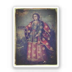 Adesivo Santa Luzia ao estilo da Escola de Cusco