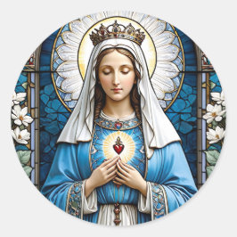 Adesivo Santa Maria Sagrada com Corações Sagrados