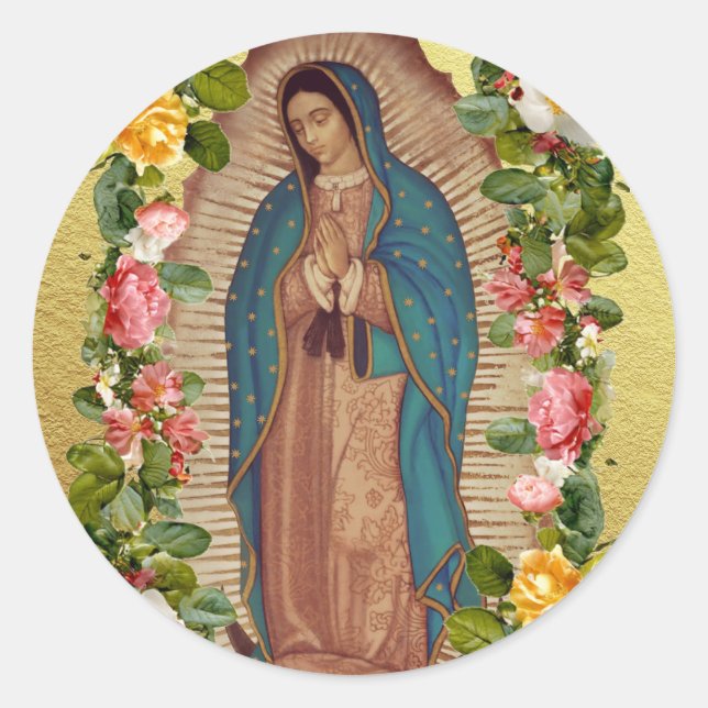 Adesivo Santa Maria, Virgen de Guadalupe Mother Mary Roses (Frente)