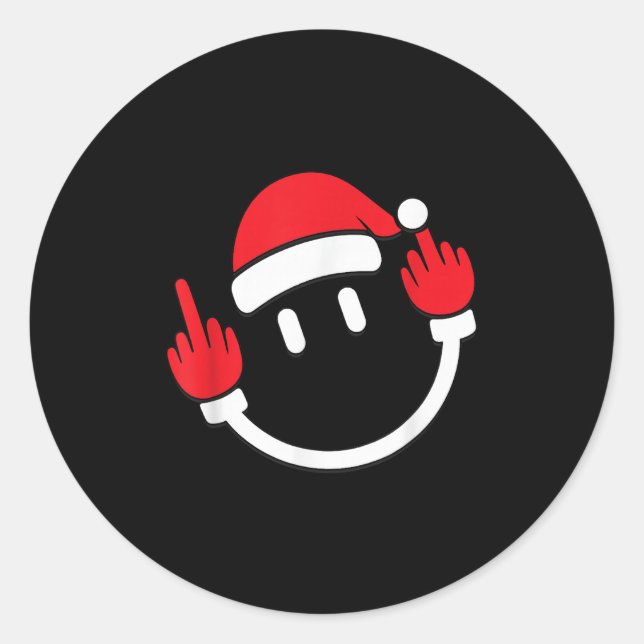 Adesivo Santa Middle Finger Flip Off _ Christmas Profanity (Frente)