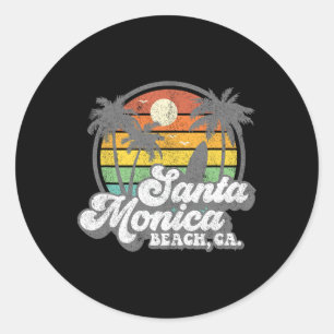 Adesivo Santa Mônica Vintage Praia Califórnia Surf Surfing