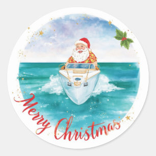 Adesivo Santa Navegando – Natal Tropical à Beira-Mar