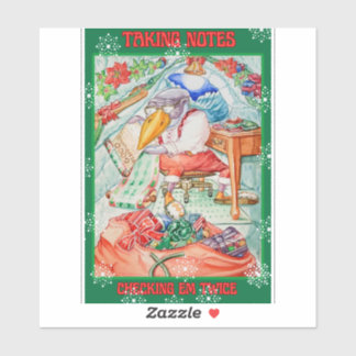 Adesivo Santa Penguin Taking Notes Checking Em Twice