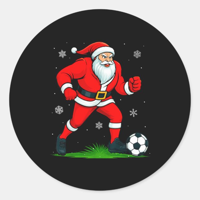 Adesivo Santa Playing Soccer Xmas Funny Christmas Soccer S (Frente)