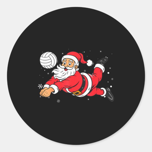 Adesivo Santa Playing Volleyball Christmas Pajama Cool Srt (Frente)