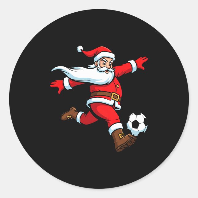 Adesivo Santa Plays Soccer Christmas Srts Women Men Kids L (Frente)