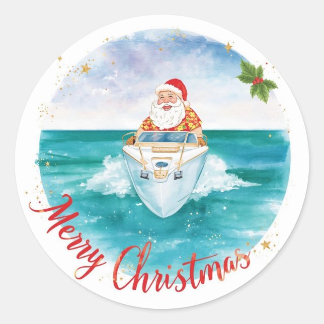 Adesivo Santa Sailing – Tropical Christmas by the Sea (Frente)
