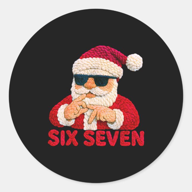 Adesivo Santa Says Six Seven - 6 7 Meme Latch Hook Yarn Cr (Frente)