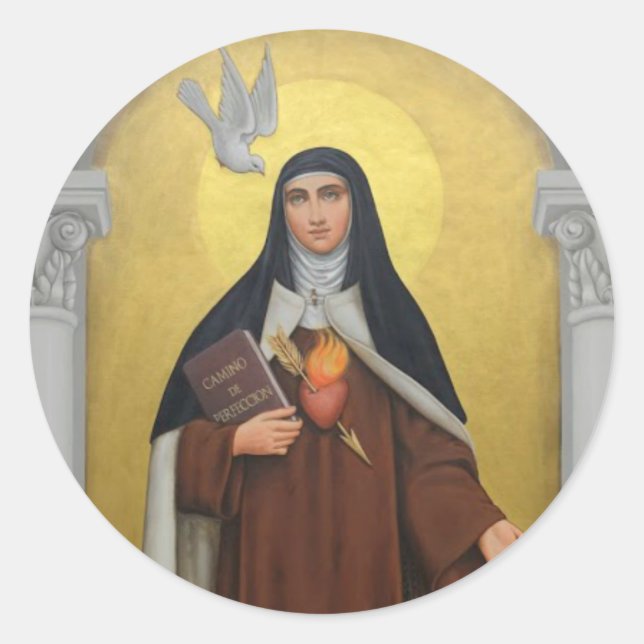 Adesivo Santa Teresa de Ávila Freira Carmelita Católica (Frente)