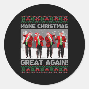 Adesivo Santa Trump Dança Faça o Natal Grande Novamente Fe