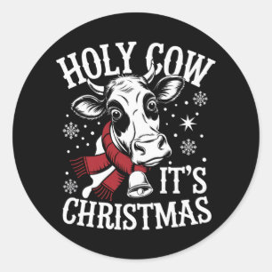 Adesivo Santa Vaca É Fazenda de Vaca Engraçada de Natal