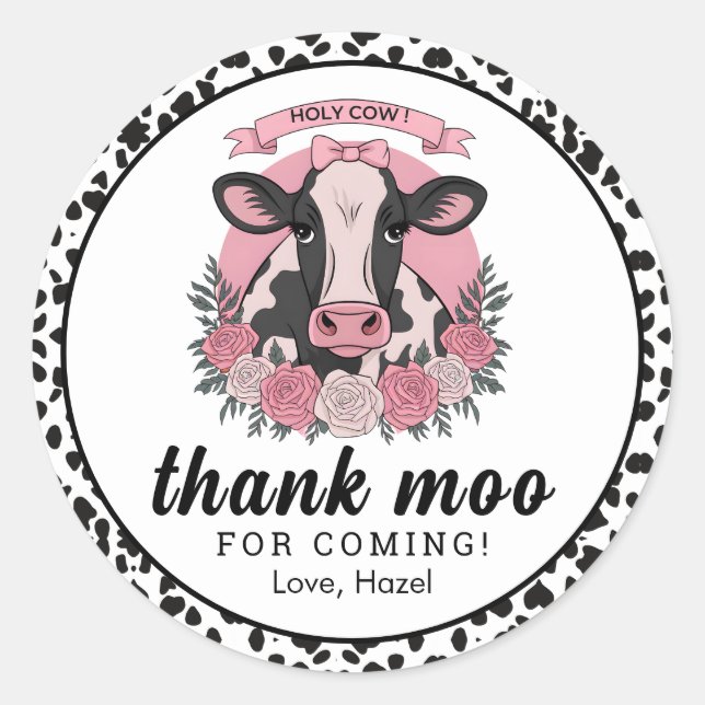 Adesivo Santa vaca, sou um primeiro aniversario de Cowgirl (Frente)