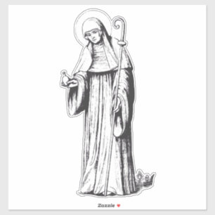 Adesivo Santa Walpurga missionária anglo-saxã medieval