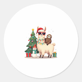Adesivo Santa Xmas Funny Llama Sloth Christmas (2)