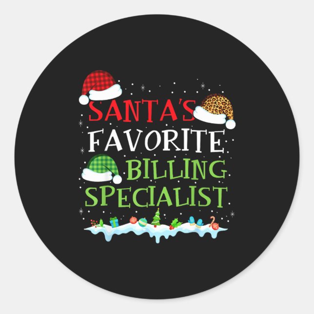 Adesivo Santa's Favorite Billing Specialist Fun Christmas  (Frente)