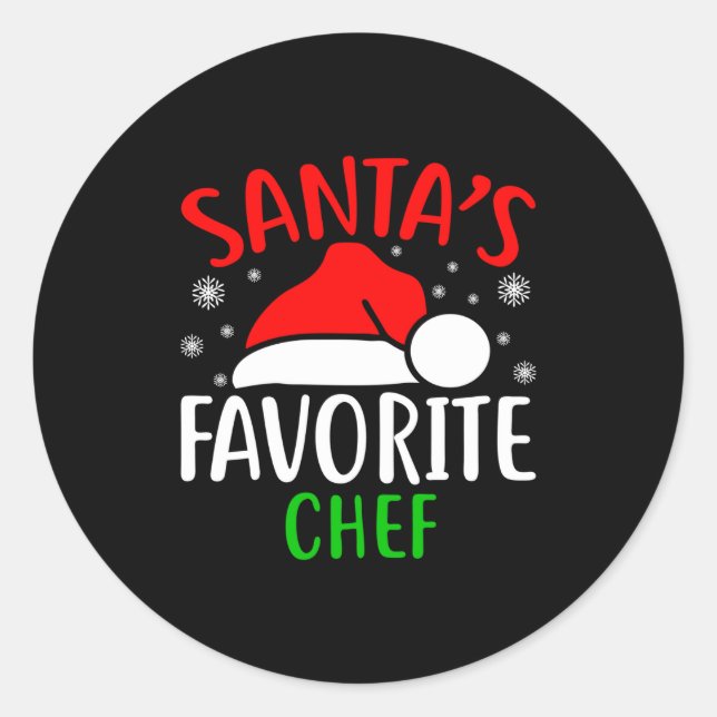 Adesivo Santas Favorite Chef Funny Christmas Xmas Santa Lo (Frente)