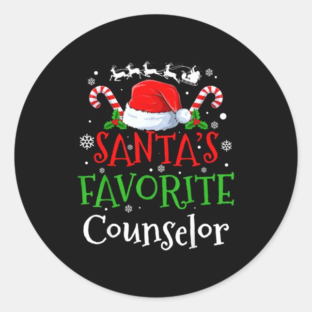 Adesivo Santa's Favorite Counselor Christmas Party  (Frente)