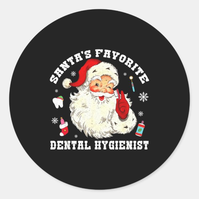 Adesivo Santas Favorite Dental Hygienist Christmas Funny G (Frente)