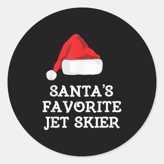 Adesivo Santas Favorite Jet Skier Christmas Xmas Skiing Sk (Frente)