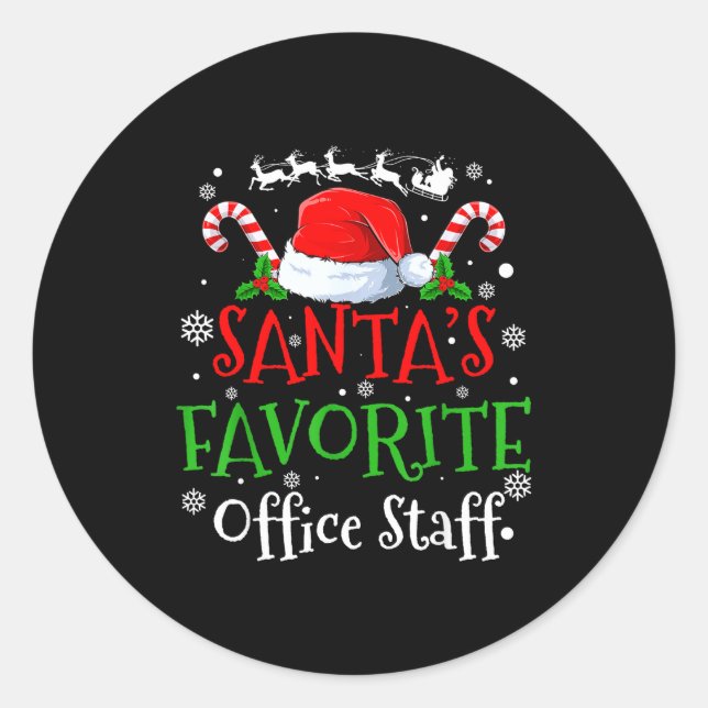 Adesivo Santa's Favorite Office Staff Christmas Party  (Frente)
