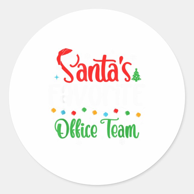 Adesivo Santa's Favorite Office Team Christmas Lights Sant (Frente)