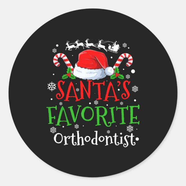 Adesivo Santa's Favorite Orthodontist Christmas Party  (Frente)