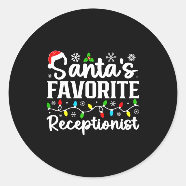 Adesivo Santa's Favorite Receptionist Christmas Family Mat (Frente)